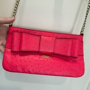 Kate Spade pebbled pink bow crossbody bag